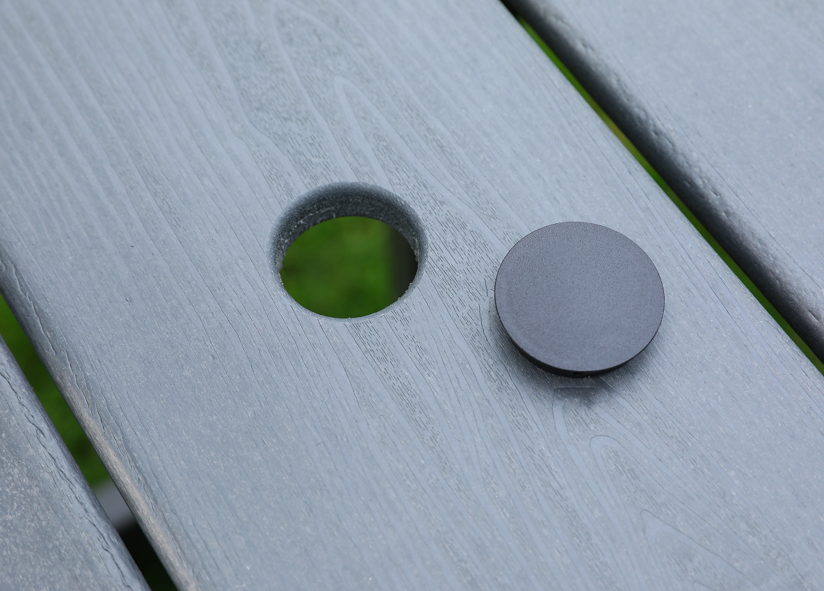 グレー HDPE アウトドア ダイニング 6 点セット 水平背もたれ付き