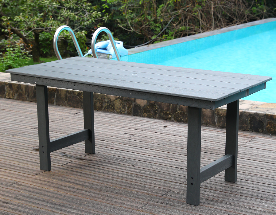 グレー HDPE 長方形屋外テーブル