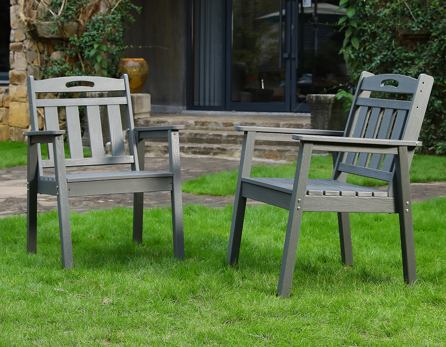スレート グレー 2 パック アップライト HDPE Adirondack ダイニング チェア