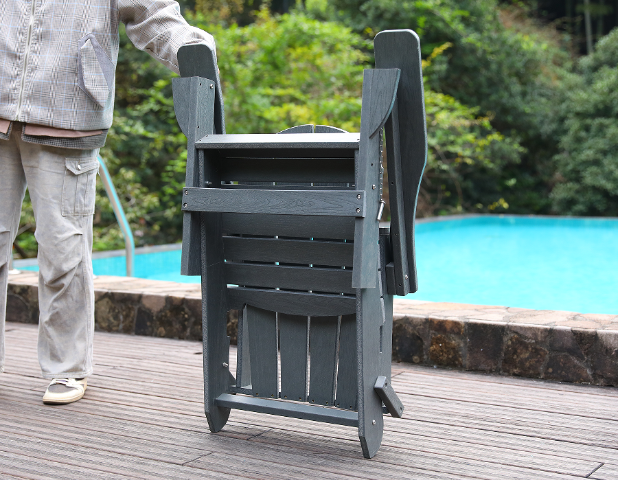 ストーム グレー HDPE アディロンダック フロッグ チェア - 全天候型