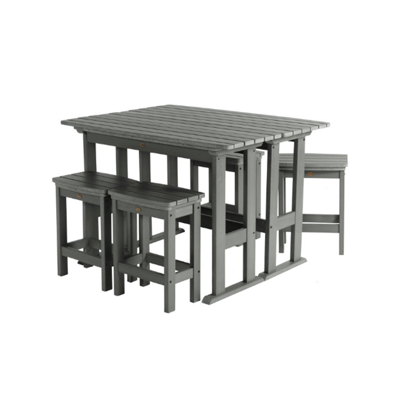 モダンなダークグレー HDPE ハイバー ダイニング 6 点セット